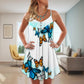 Many Butterfly Play Together V-Neck Sleeveless Cami Dress For Nature Lovers And Thoughtful Gifting