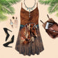Horse Leather V-Neck Sleeveless Cami Dress For Outdoor Events And Thoughtful Gifting