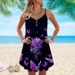 Skull Butterfly V-Neck Sleeveless Cami Dress For Travel And Expressive Warm Weather Fashion