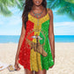 Black Justice No Peaces V-Neck Sleeveless Cami Dress For Festivals And Relaxed Warm Weather Style