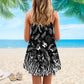 Butterfly Black And White V-Neck Sleeveless Cami Dress For Summer Events And Colorful Daily Fashion