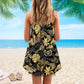 Butterfly Tropical V-Neck Sleeveless Cami Dress For Tropical Parties And Casual Everyday Style