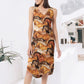 Horse Classic Style V-Neck Sleeveless Cami Dress For Vacations And Playful Everyday Style