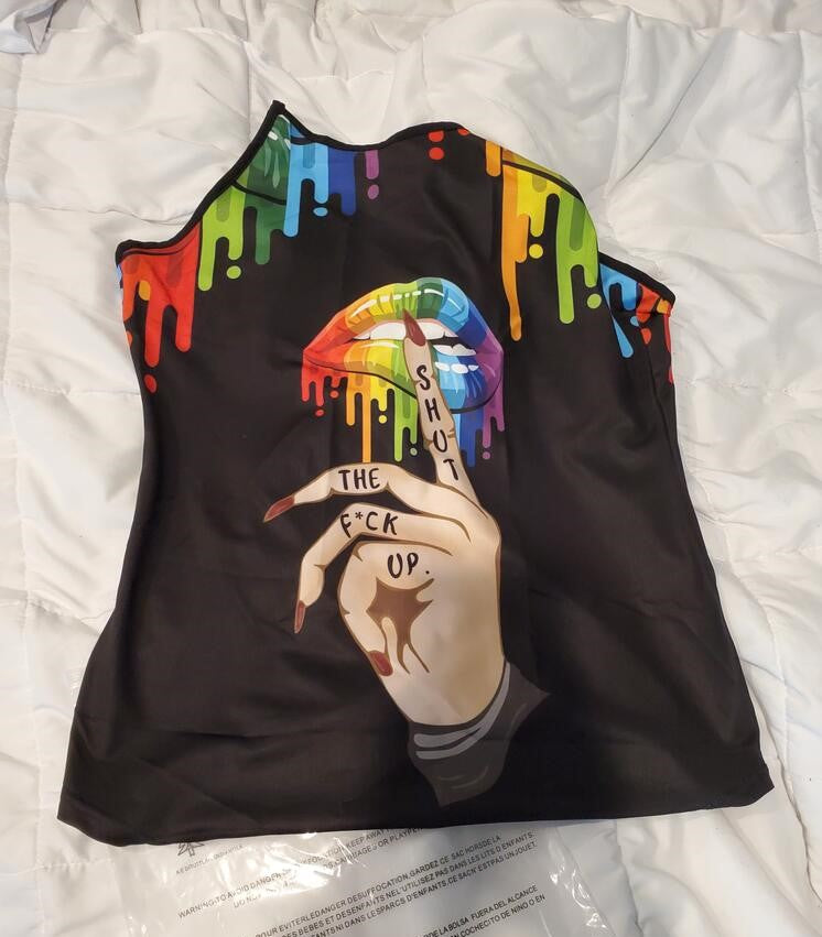 Pride Love Lip Expression Hollow Tank Top For Community Events And Positive Support