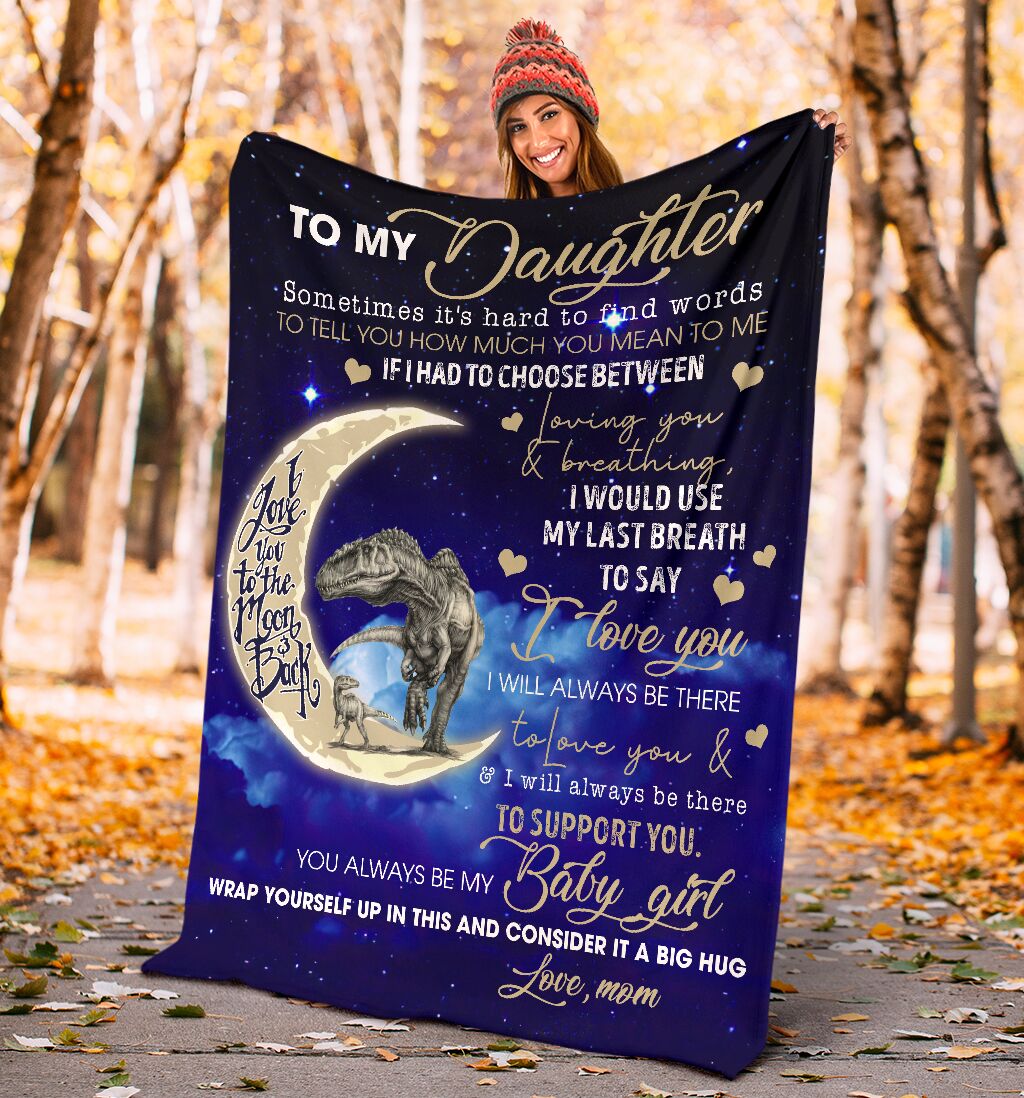 Dinosaur To My Daughter Flannel Blanket For Cozy Bedroom Sofa Decor