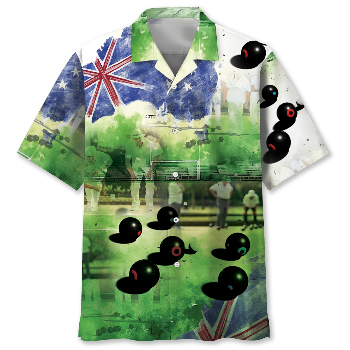 Aussie Lawn Bowls Sport Hawaiian Shirt Artwork Detail For Resort Trips And Outdoor Activities