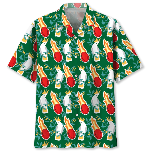 Football Aussie Sport Hawaiian Shirt Pattern Detail For Summer Holidays And Outdoor Fun
