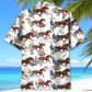 Western Horse Cactus Harness Racing Hawaiian Shirt Artwork Detail For Resort Trips And Outdoor Activities
