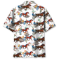 Western Horse Cactus Harness Racing Hawaiian Shirt Design View For Casual Summer Styling