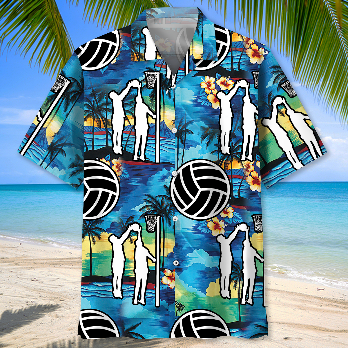 Tropical Netball Beach Hawaiian Shirt Design Detail For Sunny Adventures And Casual Wear