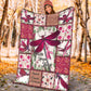 Breast Cancer Faith Hope Love Dragon Floral Flannel Blanket For Cozy Bedroom Sofa Decor