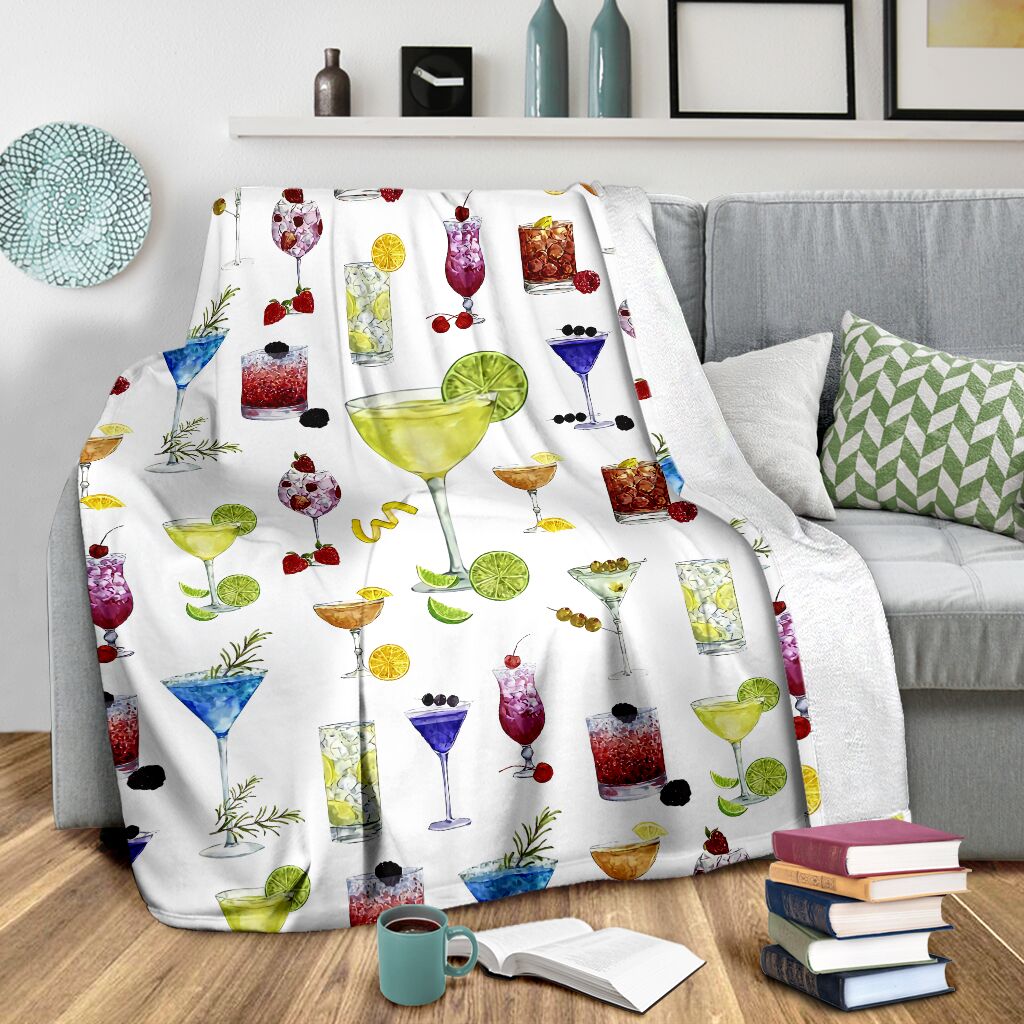 Tropical Drink Lover Flannel Blanket For Cozy Bedroom Sofa Decor