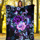 Mental Health Awareness Rose Butterfly Flannel Blanket For Cozy Bedroom Sofa Decor