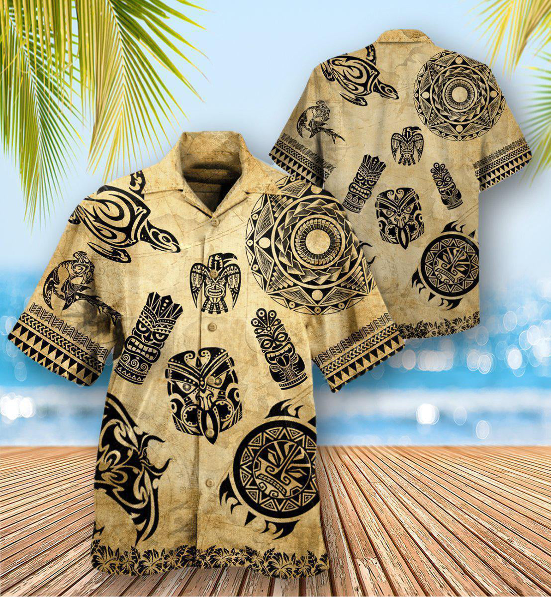 Vintage Island Hawaiian Culture Hawaiian Shirt Artwork Detail For Resort Trips And Outdoor Activities