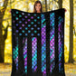 Mermaid American Flag Flannel Blanket For Cozy Bedroom Sofa Decor