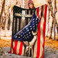 Jesus American Flag Christian Flannel Blanket For Cozy Bedroom Sofa Decor