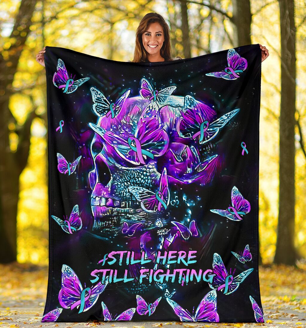 Hope Awareness Butterfly Flannel Blanket For Cozy Bedroom Sofa Decor