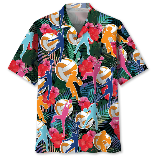 Tropical Netball Hawaiian Shirt Pattern Detail For Summer Holidays And Outdoor Fun