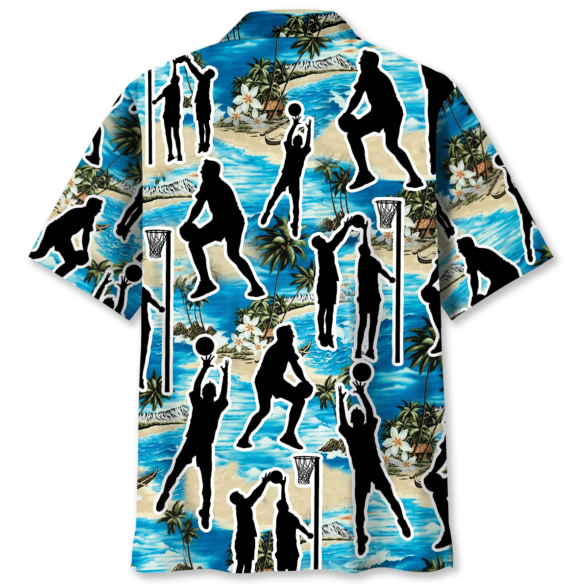 Blue Tropical Netball Beach Hawaiian Shirt For Poolside Relaxation And Sunny Getaways