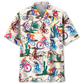 Desert Cycling Adventure Hawaiian Shirt Design Detail For Sunny Adventures And Casual Wear