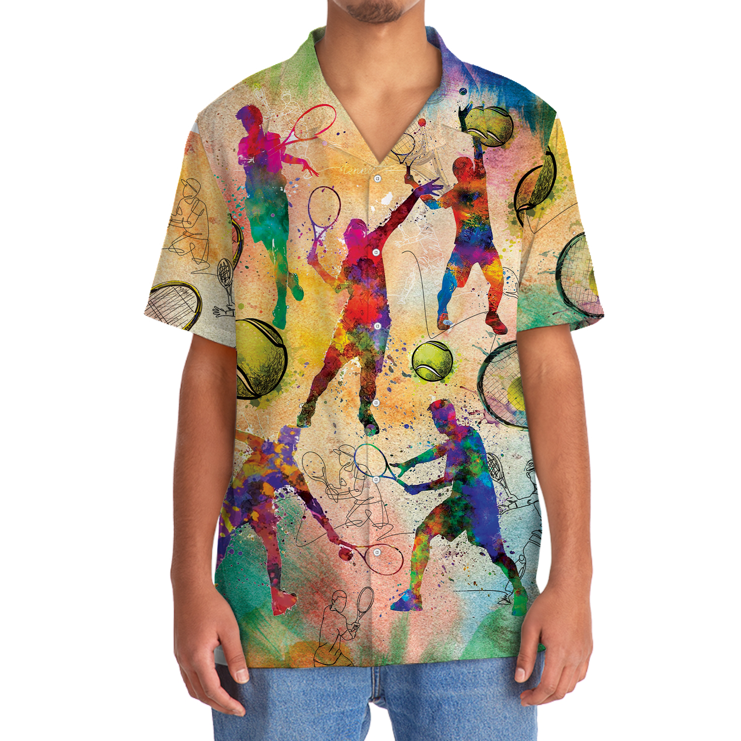 Vintage Retro Tennis Hawaiian Shirt For Coastal Adventures And Warm Weather Wear