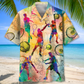 Vintage Retro Tennis Hawaiian Shirt Pattern View For Lightweight Everyday Style