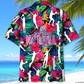 Colorful Tropical Netball Hawaiian Shirt Artwork Detail For Resort Trips And Outdoor Activities
