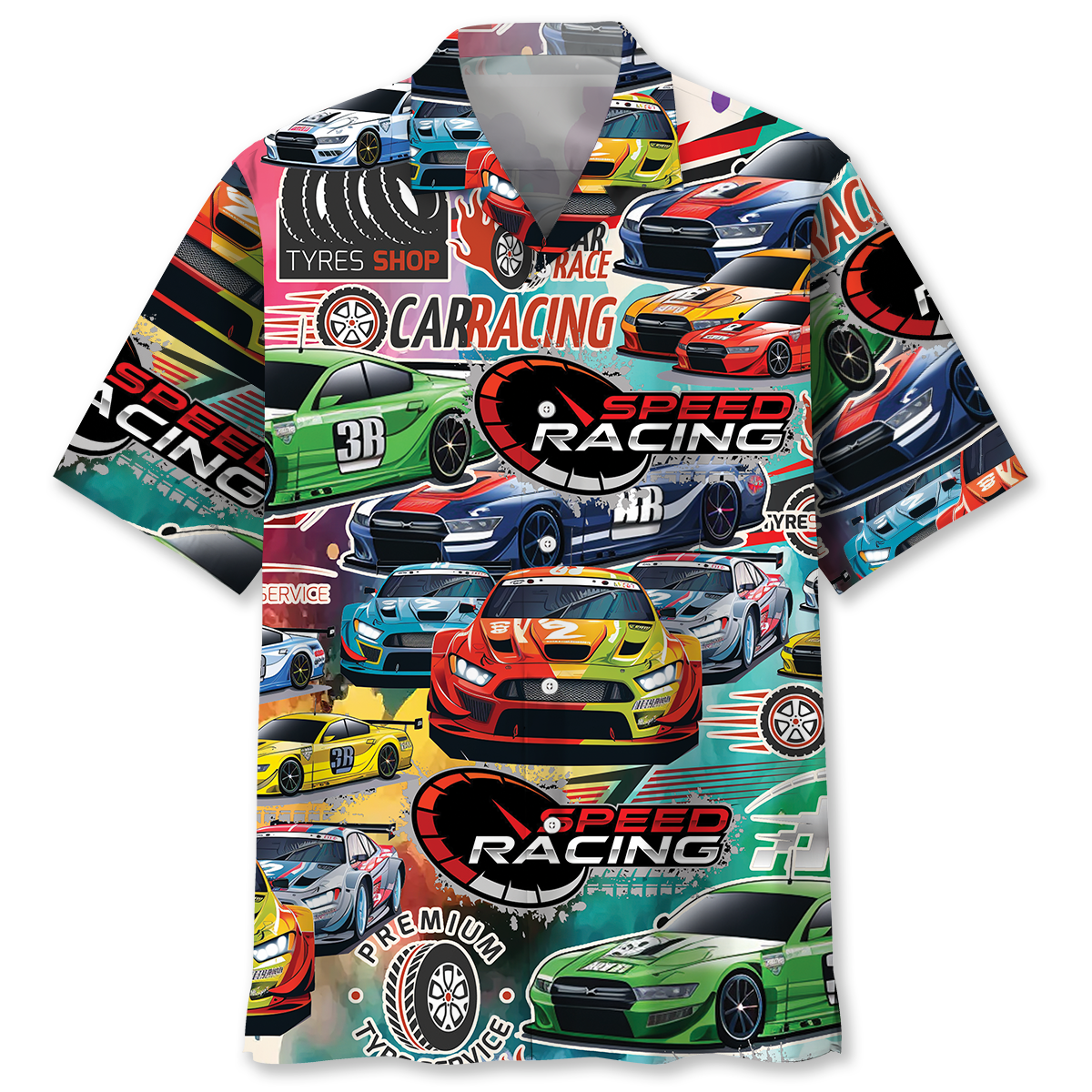 Car Drift Racing Street Hawaiian Shirt Pattern View For Relaxed Warm Weather Outfits
