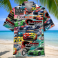 Car Drift Racing Street Hawaiian Shirt Artwork Detail For Resort Trips And Outdoor Activities