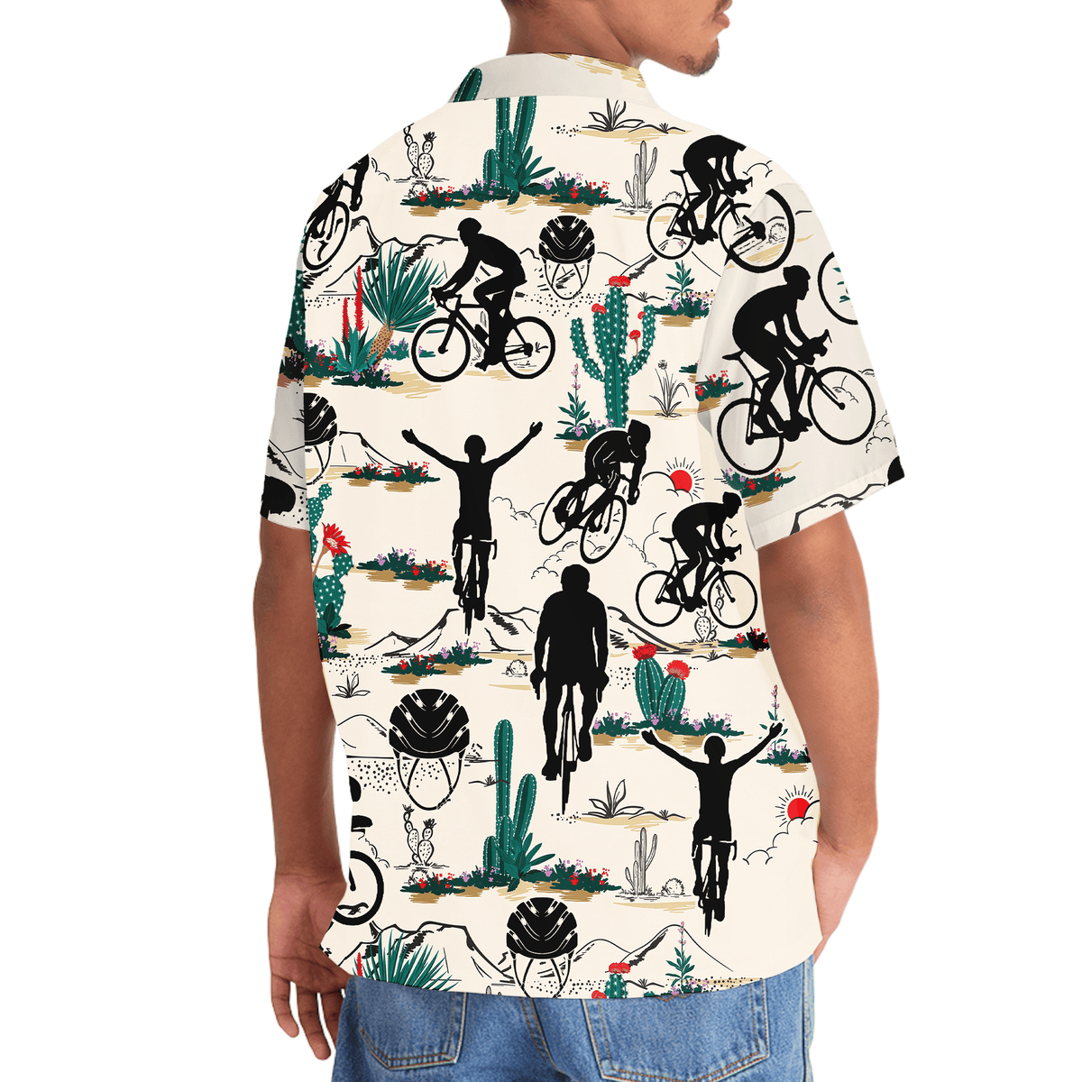 Desert Gravel Cycling Adventure Hawaiian Shirt For Resort Getaways And Comfortable Summer Activities