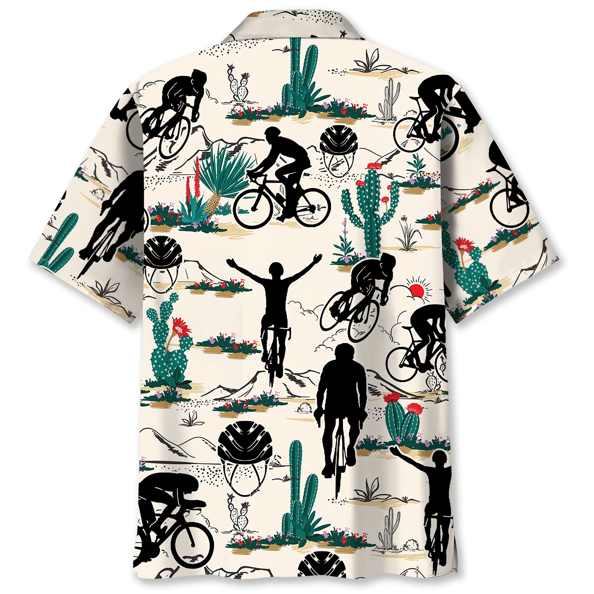 Desert Gravel Cycling Adventure Hawaiian Shirt Pattern View For Relaxed Warm Weather Outfits