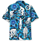 Blue Light Cycling Adventure Hawaiian Shirt For Beach Parties And Weekend Getaways