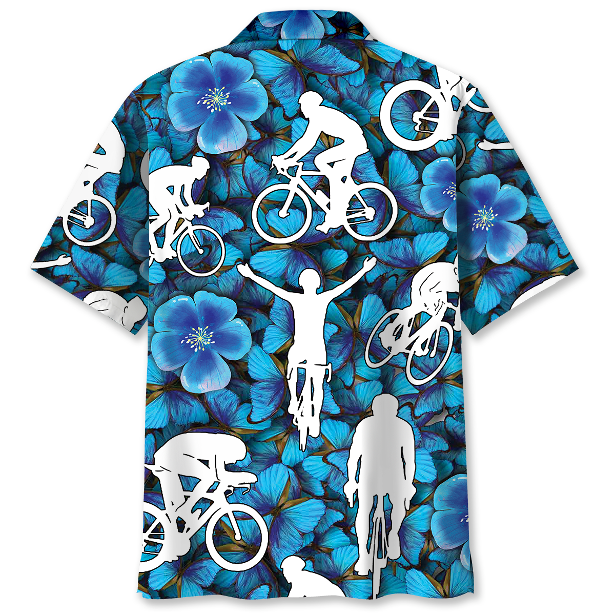 Blue Light Cycling Adventure Hawaiian Shirt For Beach Parties And Weekend Getaways