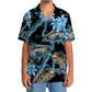 Blue Light Fishing Coastal Hawaiian Shirt For Summer Events And Casual Outdoor Wear