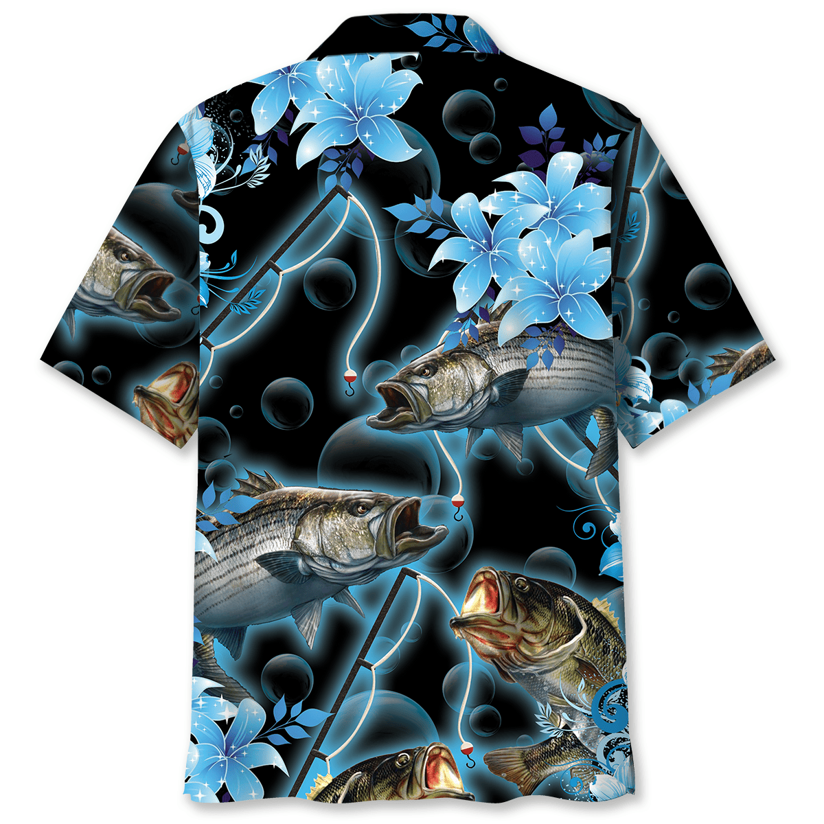 Blue Light Fishing Coastal Hawaiian Shirt For Poolside Relaxation And Sunny Getaways