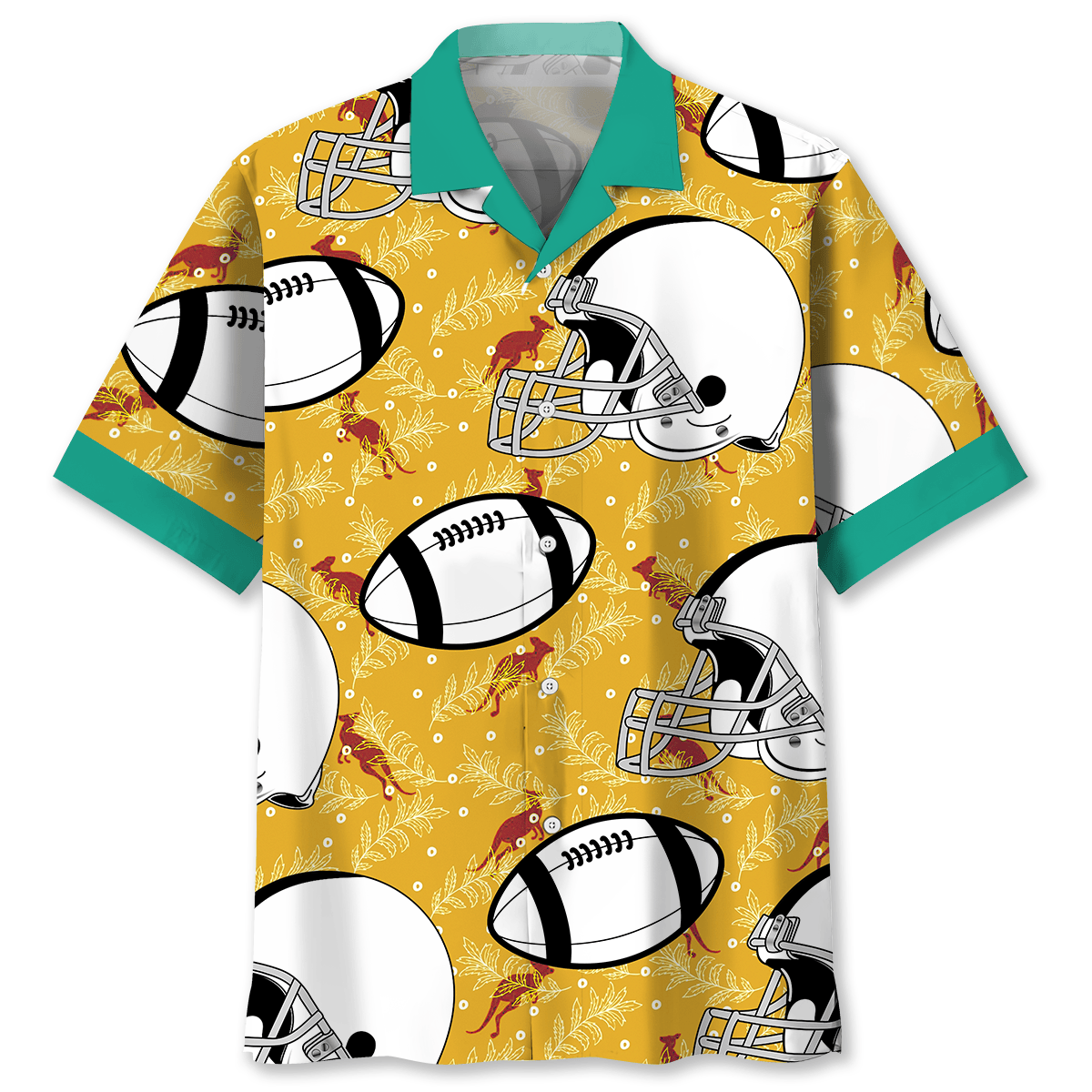 Rugby Aussie Kangaroo Sport Hawaiian Shirt For Summer Vacation And Beach Travel
