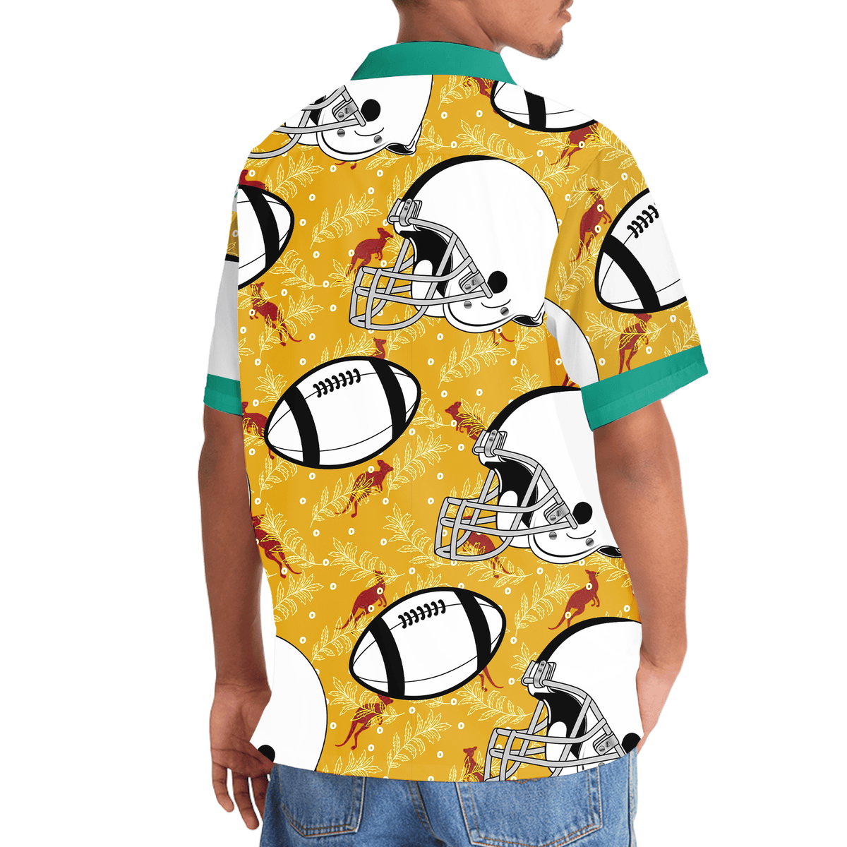Rugby Aussie Kangaroo Sport Hawaiian Shirt Design View For Casual Summer Styling