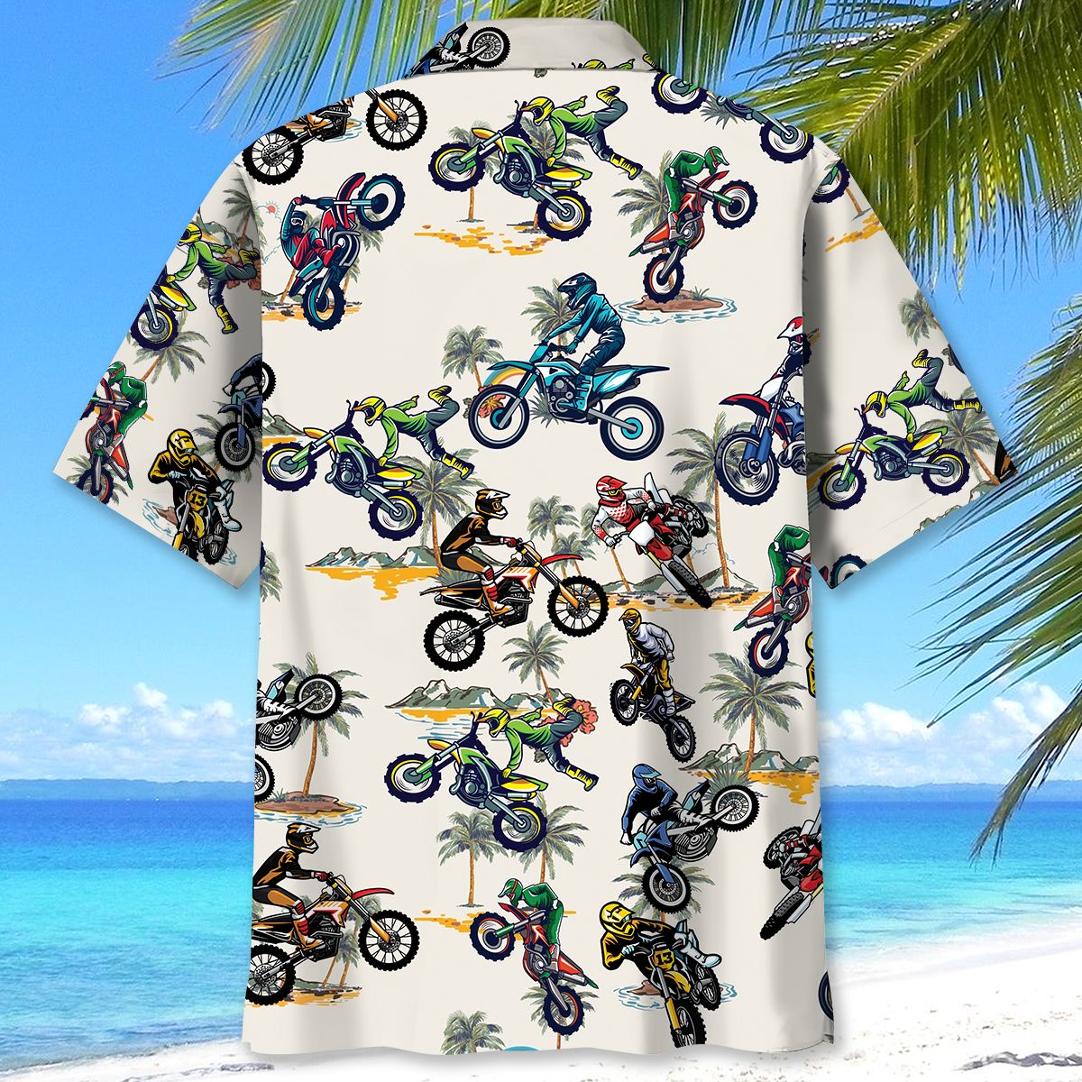 Tropical Bicycle Dirt Racing Hawaiian Shirt Artwork View For Coastal Escapes And Resort Style