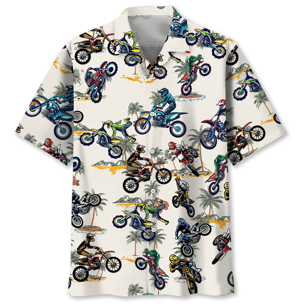 Tropical Bicycle Dirt Racing Hawaiian Shirt For Beach Parties And Weekend Getaways