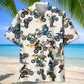 Tropical Bicycle Dirt Racing Hawaiian Shirt Pattern Detail For Vacation Travel And Daily Wear