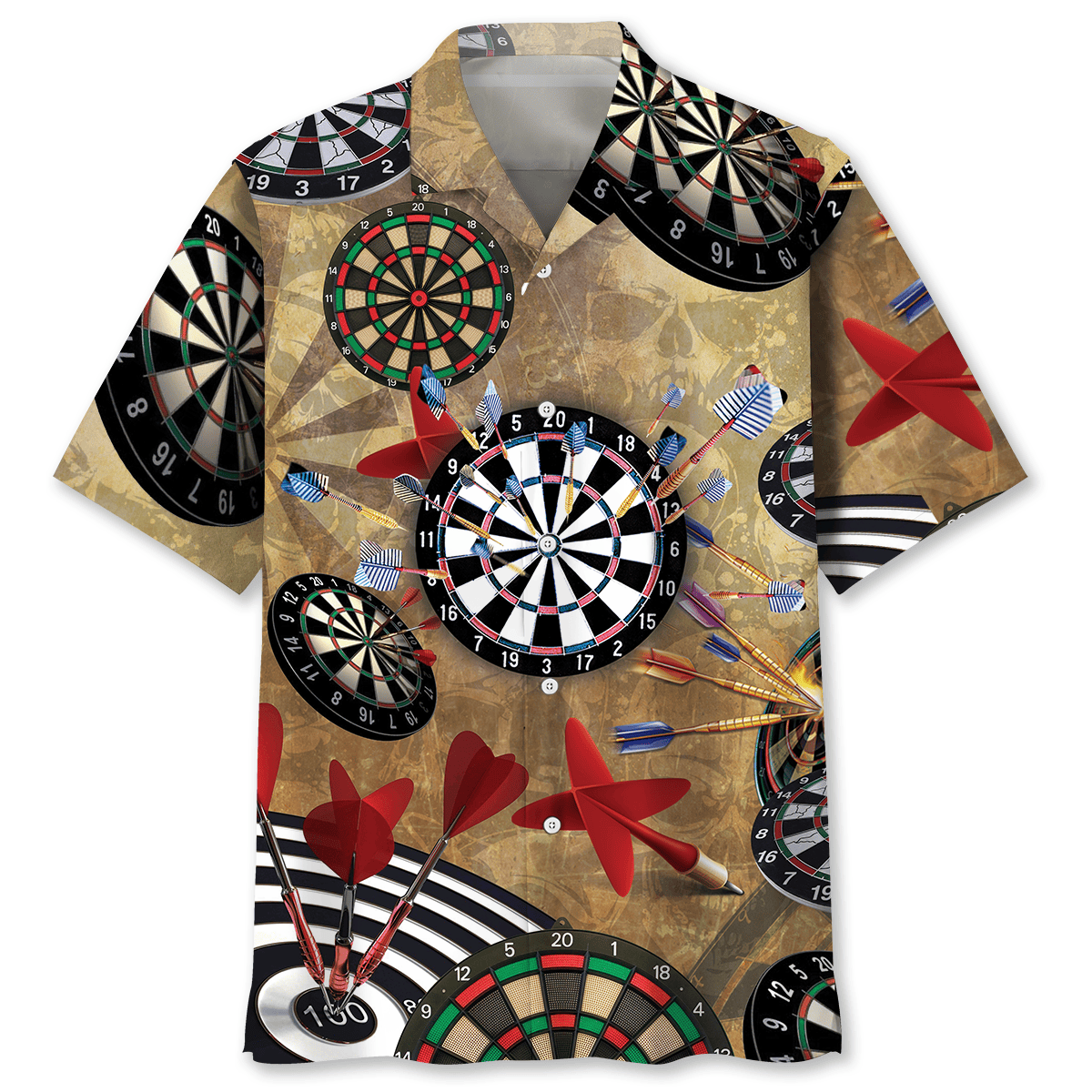 Vintage Retro Dart Hawaiian Shirt For Summer Vacation And Beach Travel