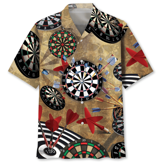Vintage Retro Dart Hawaiian Shirt For Summer Vacation And Beach Travel