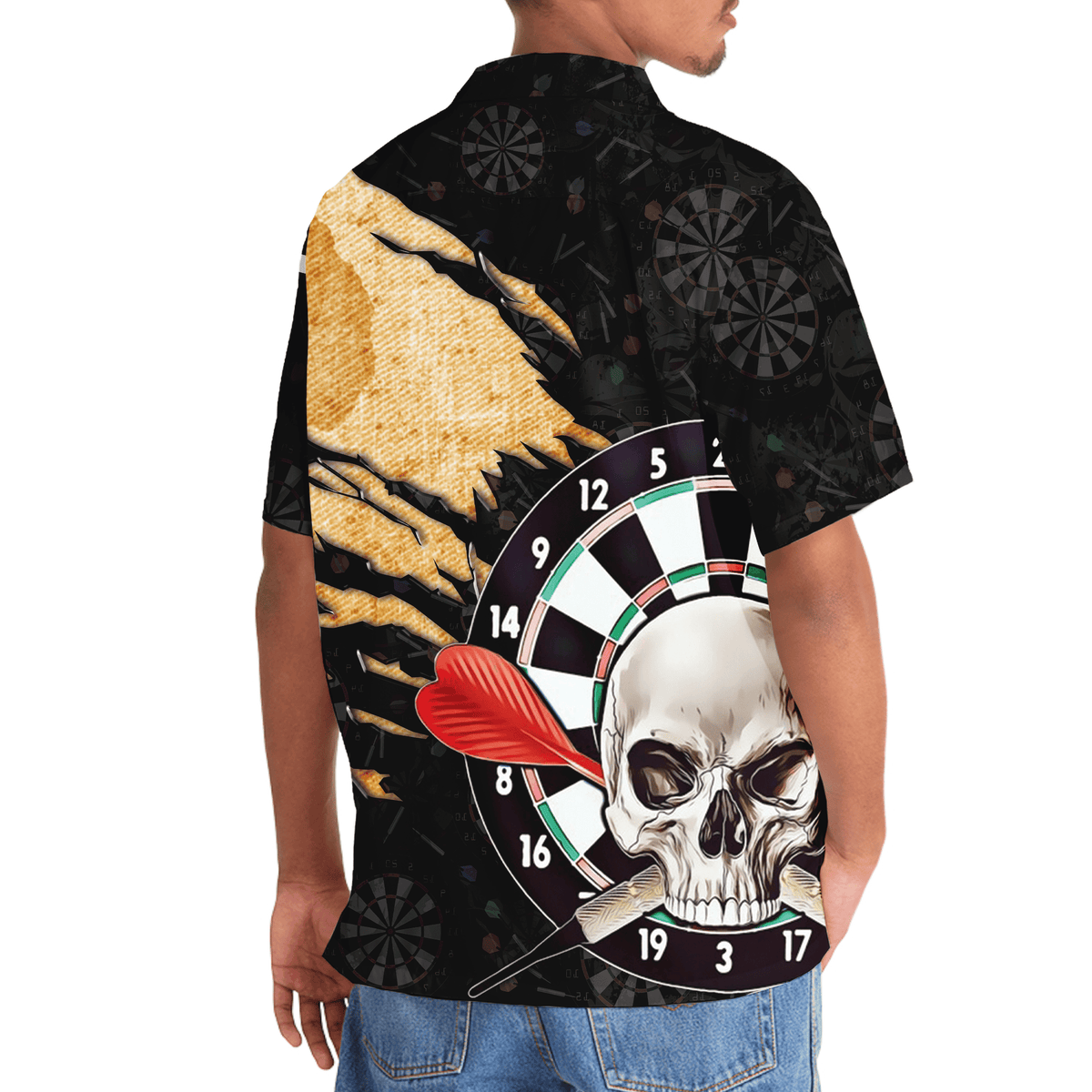 Bold Skull Dart Hawaiian Shirt For Beach Parties And Weekend Getaways