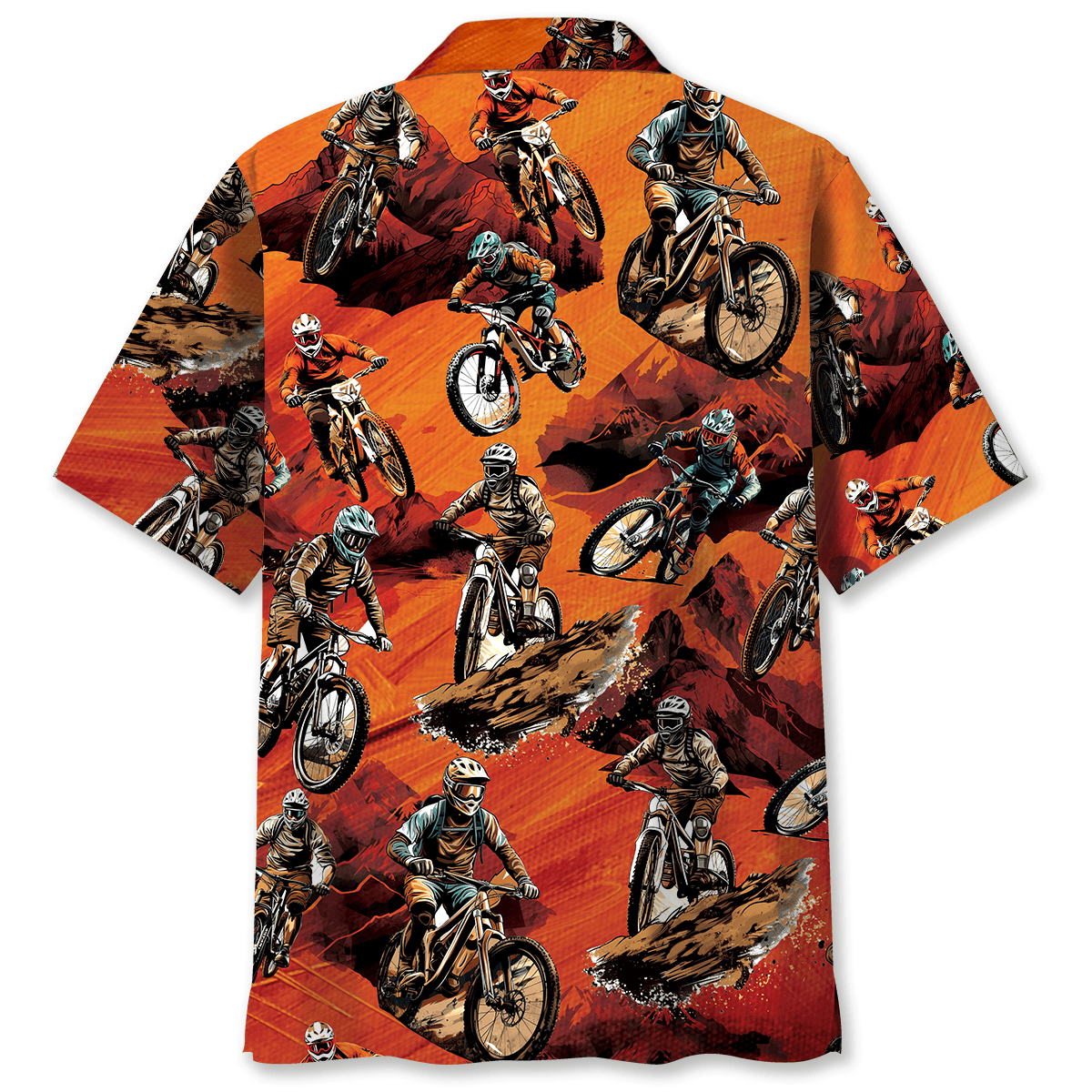 Bicycle Dirt Mountain Racing Adventure Hawaiian Shirt Design Detail For Beach Days And Holiday Travel