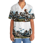 Bicycle Colorado Mountain Adventure Hawaiian Shirt Pattern Detail For Summer Holidays And Outdoor Fun