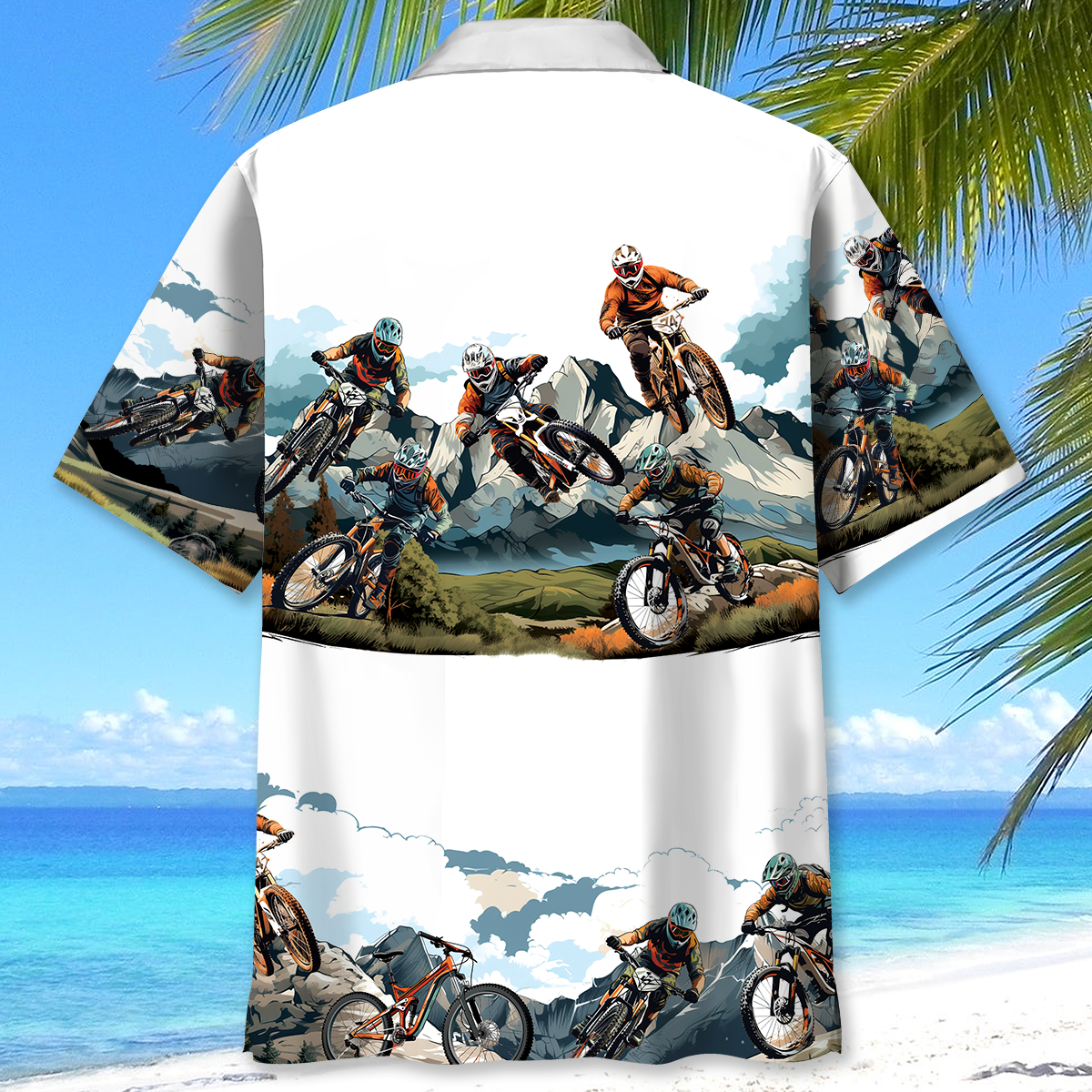 Bicycle Colorado Mountain Adventure Hawaiian Shirt Artwork View For Weekend Travel And Beach Style