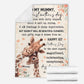 Giraffe To My Mummy On Your 1ST Mothers Day Personalized Flannel Blanket For Cozy Bedroom Sofa Decor