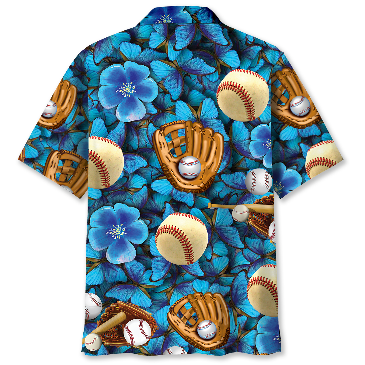 Baseball Gloves Sport Hawaiian Shirt Pattern View For Relaxed Warm Weather Outfits
