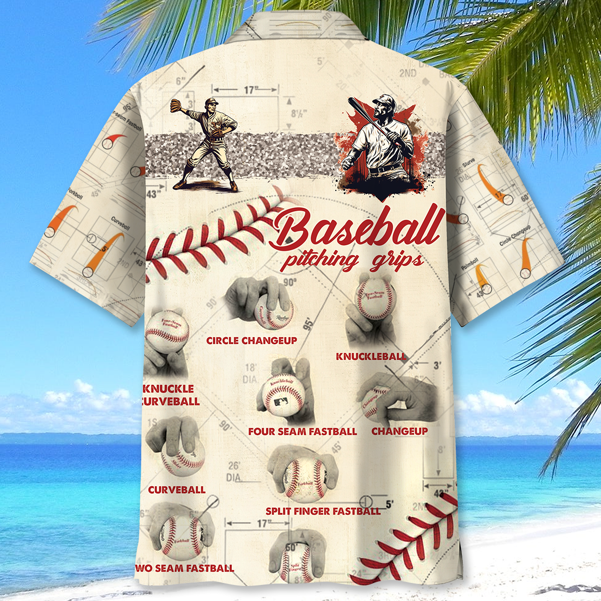 Baseball Pitching Grips Training Hawaiian Shirt For Beach Parties And Weekend Getaways