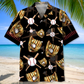 Black Vintage Retro Baseball Gloves Hawaiian Shirt Pattern View For Lightweight Everyday Style
